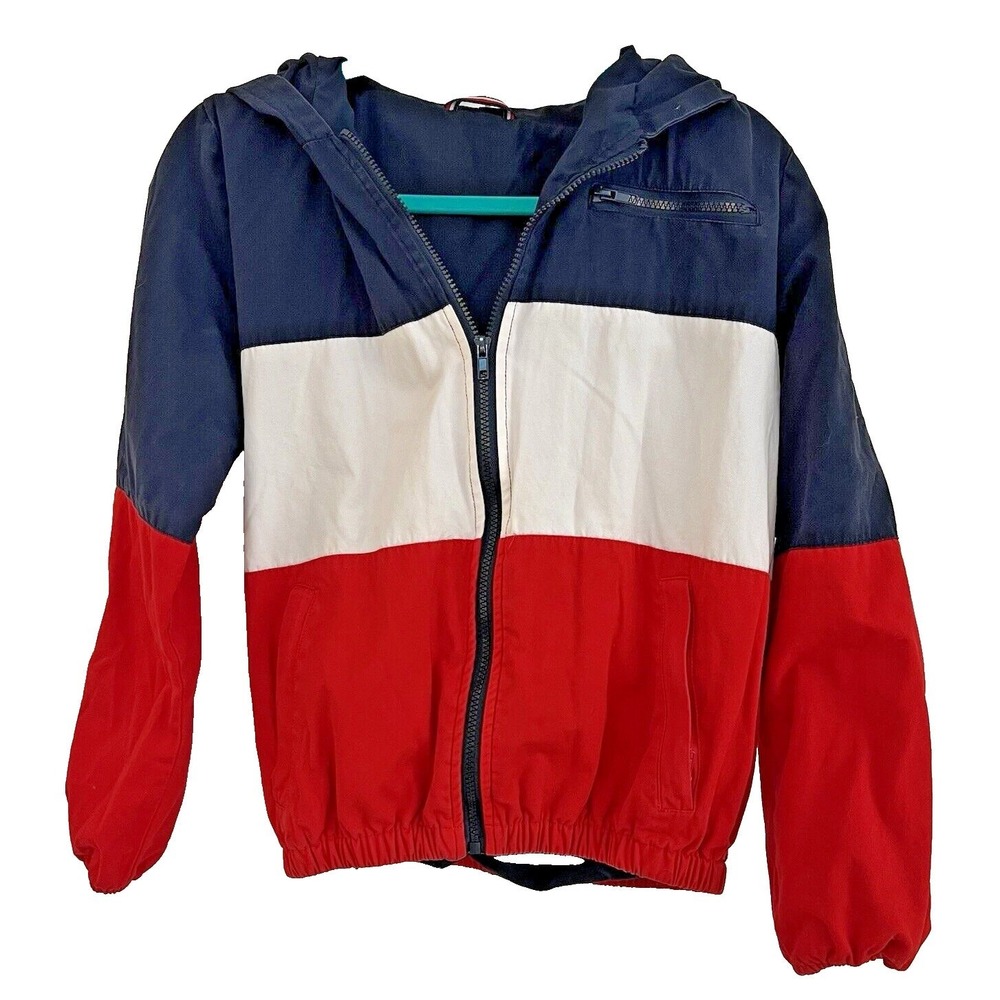 Y2K Brandy Melville Jacket‎ L/XL Red White Blue Color Block Krissy Windbreaker